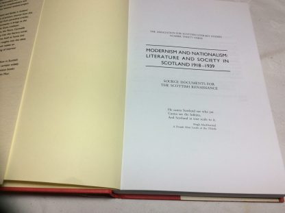 Modernism and nationalism: Literature and Society in Scotland 1918-1939 Association for Scottish Literary Studies volume 33 - Image 2