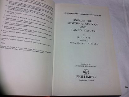 Sources for Scottish Genealogy and Family History National index of Parish Registers, vol. XII. - Image 2