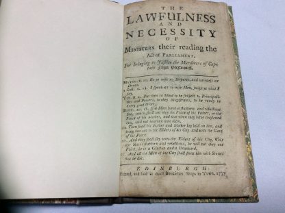 Lawfulness and Necessity of Ministers their Reading the Act of Parliament for Bringing to Justice the Murderers of Captain John Porteous - Image 2