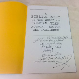 A Bibliography of the Works of Duncan Glen: Author, Editor and Publisher