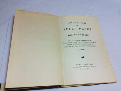 Register of Sheep Marks in the County of Perth, 1904 - Image 2
