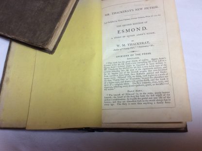 The History of Henry Esmond, A Colonel in the Service of Her Majesty Queen A. 2nd Edition in three volumes - Image 2