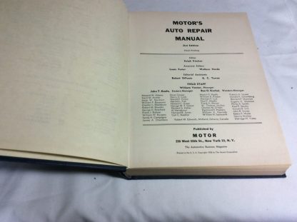 MOTOR&apos;S AUTO REPAIR MANUAL 1958 - Image 2