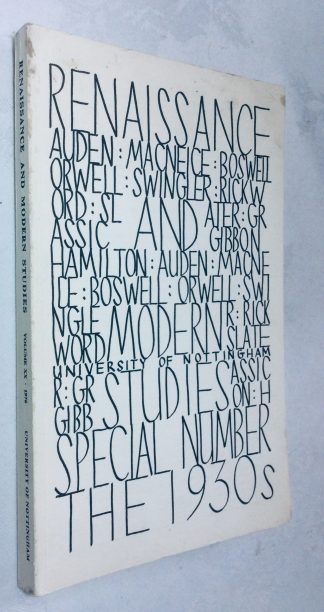 Renaissance and Modern Studies (Volume XX)