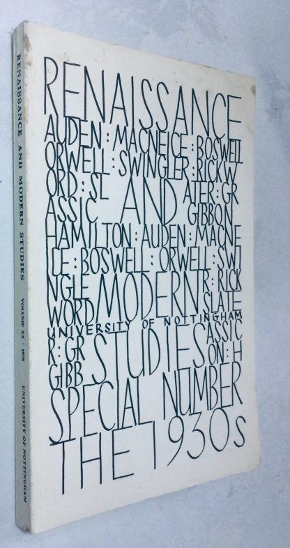 Renaissance and Modern Studies (Volume XX)