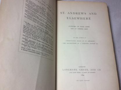 St. Andrews and Elsewhere: Glimpses of Some Gone and of Things Left - Image 2