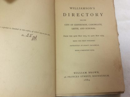 Williamson's Directory, for the City of Edinburgh, Canongate, Leith, and Suburbs, from June 1775, to June 1776 - Image 2