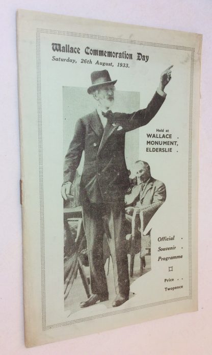 Wallace Commemoration Day -  Saturday, 26th August 1933