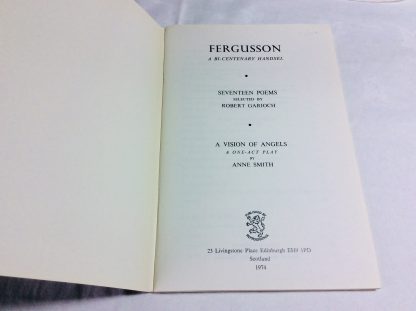 Fergusson: A Bi-Centenary Handsel. Seventeen Poems Selected By Robert Garioch. A Vision of Angels, A One-Act Play by Anne Smith - Image 3