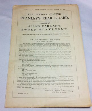 The Charges against Stanley's Rear Guard : Fac-simile of Assad Farran's sworn statement”, issued as a supplement to the Daily Graphic, 27 November 1890