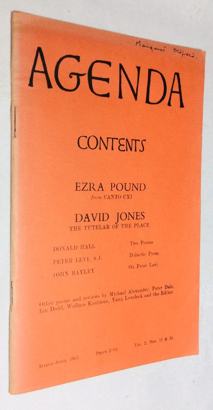 Agenda Vol. 2, Nos. 11-12 [Ezra Pound]