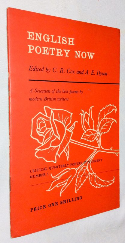 English Poetry Now: Critical Quarterly Poetry Supplement Number 3