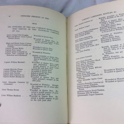 Cameron Highlanders. Officers Present at the Various Campaigns, Battles, &c. In Which the Regiment has Taken Part. List with Indices and Appendices - Image 2