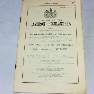 THE QUEEN'S OWN CAMERON HIGHLANDERS - REGIMENTAL HISTORY (Official). 1902
