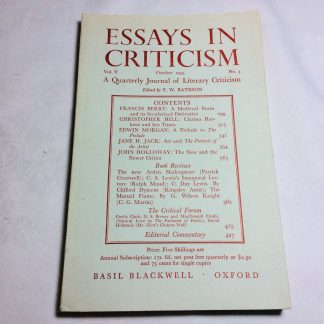 Essays in Criticism, Vol. 5 No. 4, October 1955