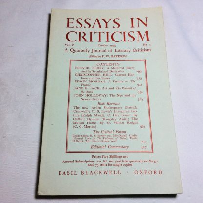 Essays in Criticism, Vol. 5 No. 4, October 1955