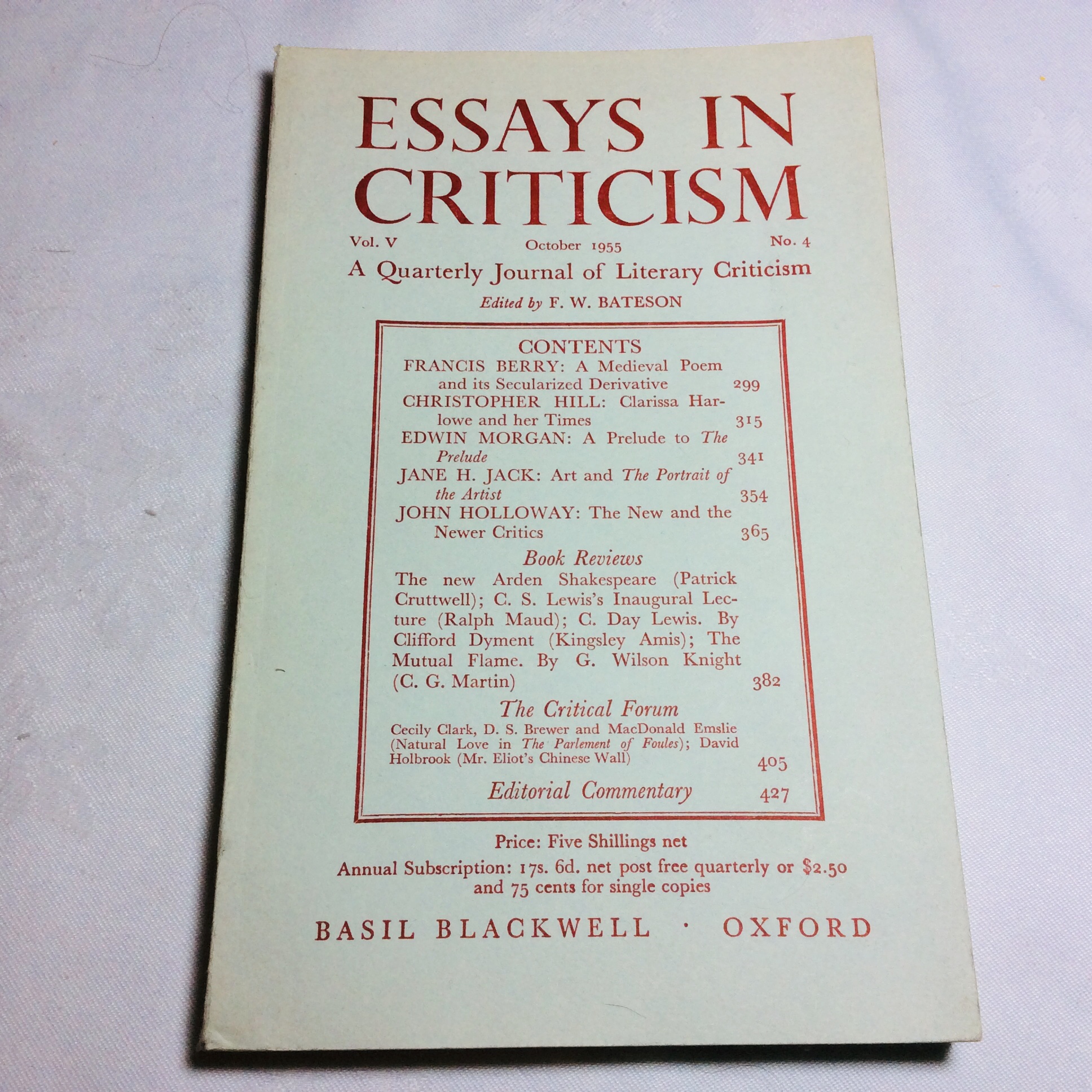 essays in criticism