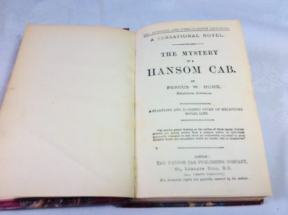 The Mystery Of A Hansom Cab "Two Hundred and Fifty Thousand"/ The Voyage of the Ark, as related by As related by Dan Banim - Image 3