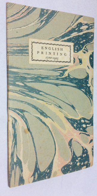 English Printing 1700-1925: A Note