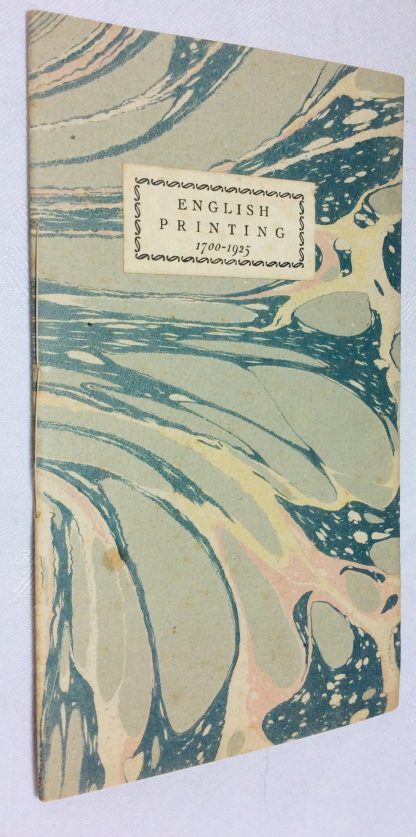 English Printing 1700-1925: A Note