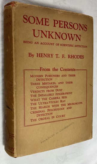Some Persons Unknown,  Being an Account of Scientific Detection