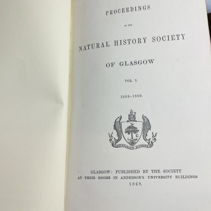 Proceedings  Of The Natural History Society Of Glasgow, 1858-1881 (5 volumes) - Image 3