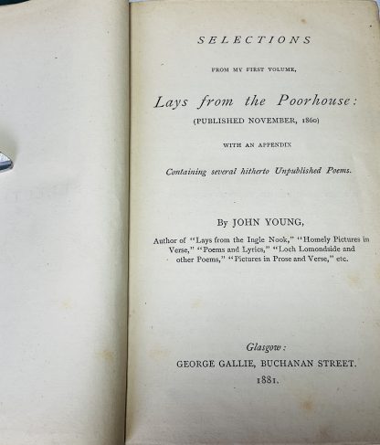 Selections from my First Volume, Lays from the Poorhouse: (Published November, 1860) with an Appendix Containing several hitherto unpublished poems. - Image 2