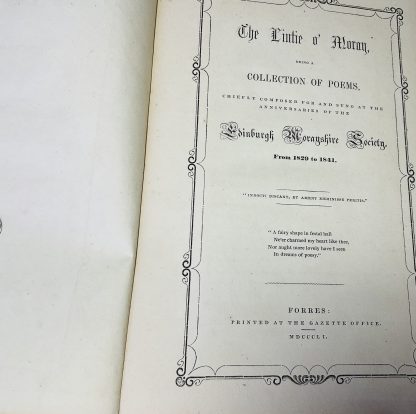 The Lintie o' Moray, being a Collection of Poems chiefly composed for and sung at the Anniversaries of the Edinburgh Morayshire Society from 1829 to 1841 - Image 2