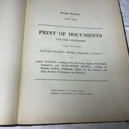 Print of Documents for the Defenders in the cause of which Duncan M'Laren, Merchant is Pursuer and John Ritchie, Proprietor ...Alexander Russel, Editor of the Scotsman are defendersn - Image 4