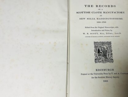 The Records of a Scottish Cloth Manufactory at New Mills, Haddingtonshire 1681 - 1708 - Image 2