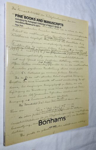 Fine Books and Manuscripts; Including the Autograph Collection of Harry E. Gould, Jr. 9 December 2015