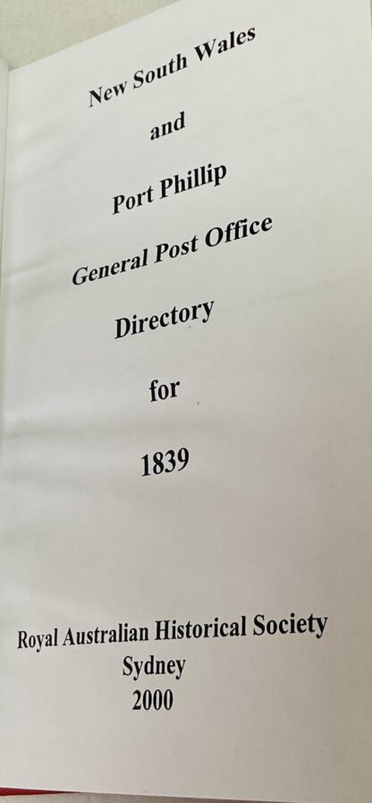 New South Wales and Port Philip General Post Office Directory for 1839 - Image 2