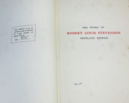 THE WORKS OF ROBERT LOUIS STEVENSON, Pentland Edition Volume XIII [13]: A Child's Garden of Verses; Underwoods; Ballads; Songs of Travel; Additional Poems - Image 2