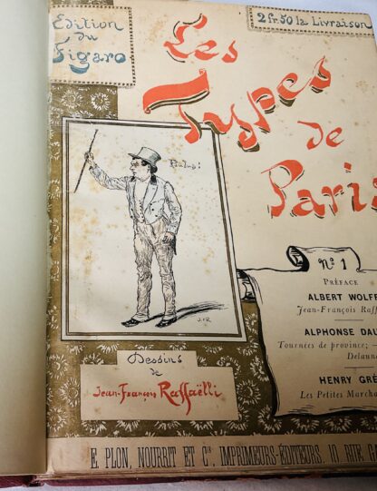 Les Types de Paris [Figaro]:  Edmond de Goncourt, Alphonse Daudet, Emile Zola, Antonin Proust, Robert de Bonnières, Henry Gréville, Guy de Maupassant, Paul Bourget, J. K. Huÿsmans, Gustave Geffroy, Stéphane Mallarmé, L. Mullem, J. Ajalbert, L. de Fourcaud, Félicien de Champsaur, Octave Mirbeau, Henry Céard, J. H. Rosny, Roger Marx, Paul Bonnetain, Jean Richepin - Image 2