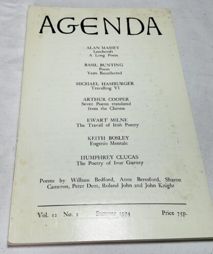 Agenda: Volume 12, No. 2, Summer 1974