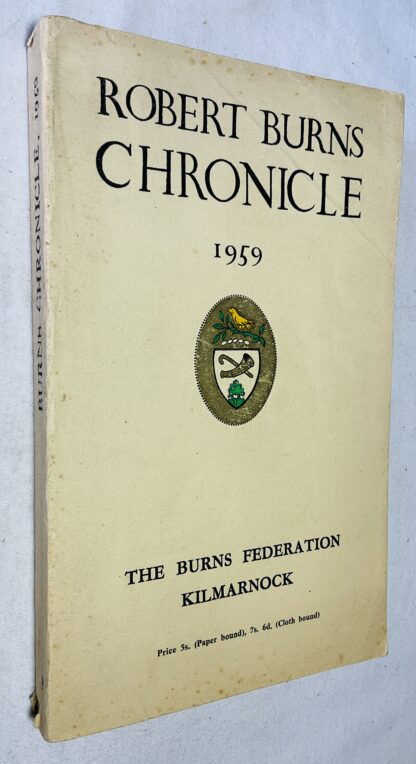 Robert Burns Chronicle 1959; Third Series: Volume VIII