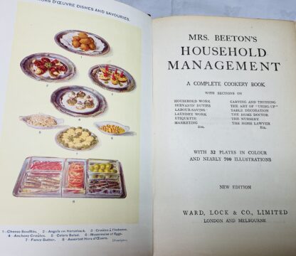 Mrs. Beeton's Household Management: A Complete Cookery Book With Sections on Household Work, Servants' Duties, Labour-Saving, Laundry Work, Etiquette, Marketing, Etc.; Carving and Trussing, The Art of "Using-Up", Table Decoration, The Home Doctor, The Nursery, The Home Lawyer, Etc. - Image 2