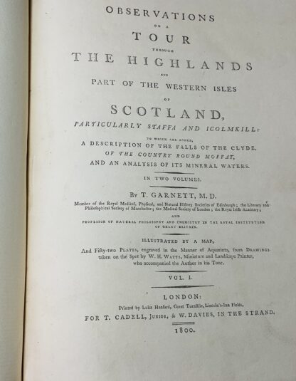 Observations On a Tour Through The Highlands and Part of the Western Isles of Scotland Particulary Staffa and Icolmkill To Which Are Added A Description of the Falls of the Clyde Of the Country Round Moffat and An Analysis of Its Mineral Waters, in Two Volumes - Image 3