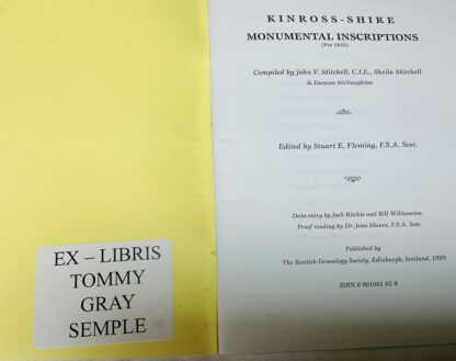 Kinross-shire Monumental Inscriptions, pre-1855 - Image 2