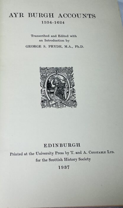 Ayr Burgh Accounts (1534-1624): Scottish History Society, Third Series, Volume XXVIII - Image 2