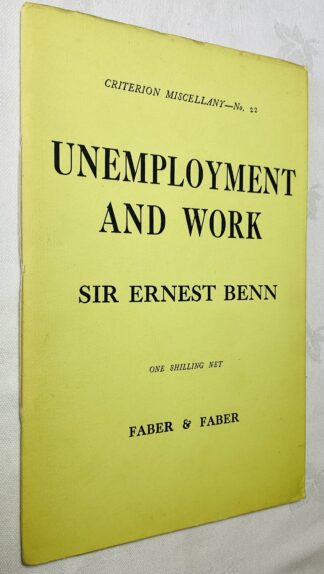 Unemployment and Work: Criterion Miscellany No.22