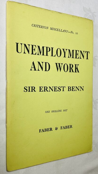 Unemployment and Work: Criterion Miscellany No.22