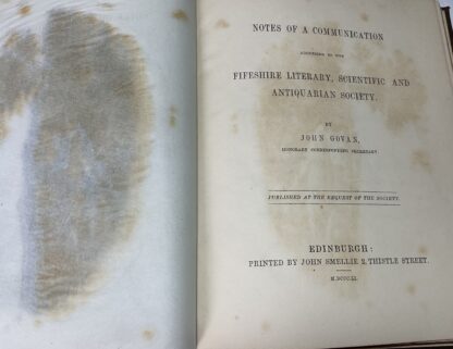 Notes of a Communication Addressed to the Fifeshire Literary, Scientific and Antiquarian Society. [Being Miscellaneous Notes on Fifeshire, Etc.] - Image 4