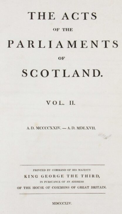 The Acts of the Parliaments of Scotland, 1424-1567 [Golfiana] - Image 2
