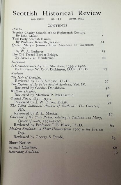 The Scottish Historical Review vol XXXIII, No. 115. April 1954 - Image 2