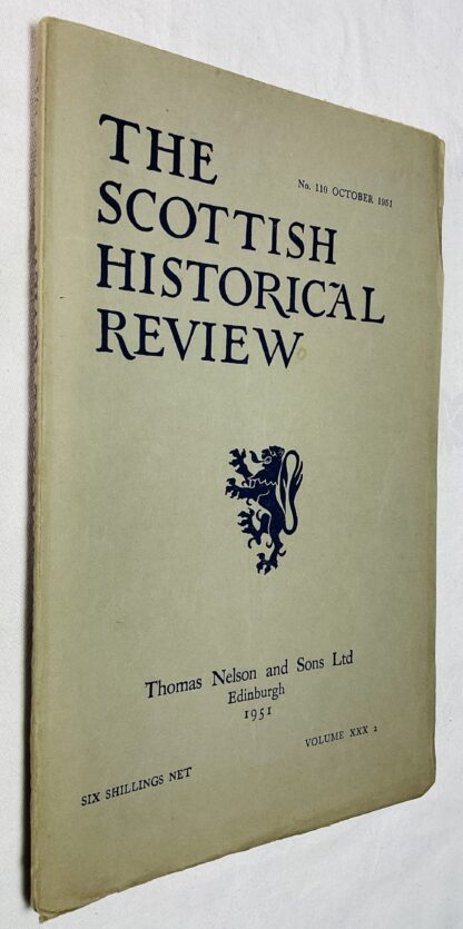 The Scottish Historical Review vol XXX, No. 110. October 1951