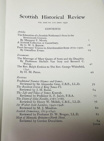 The Scottish Historical Review vol XXXI, No. 111. April 1952 - Image 2