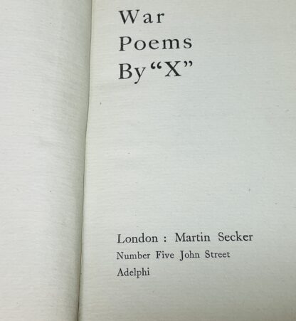 War Poems By "X" - Image 2
