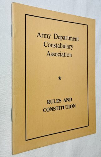 Army Department Constabulary Association: Rules and Constitution