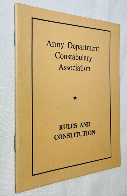 Army Department Constabulary Association: Rules and Constitution